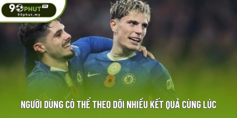 Người dùng có thể theo dõi nhiều kết quả cùng lúc Người dùng có thể theo dõi nhiều kết quả cùng lúc